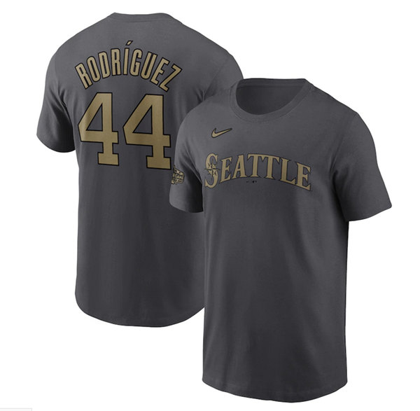 Men's Seattle Mariners #44 Julio Rodríguez 2022 All-Star Charcoal T-Shirt